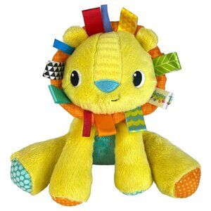 Bright Starts Taggies Baby Lion Plush Sitting Toy Ribbon Mane Animal Nursery